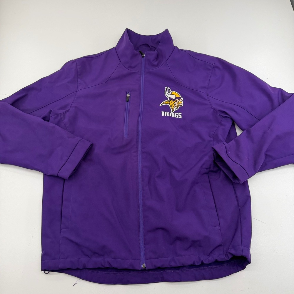 NFL G-III Minnesota Vikings Mens Purple Softshell Full Zip Fleece Jacket Large